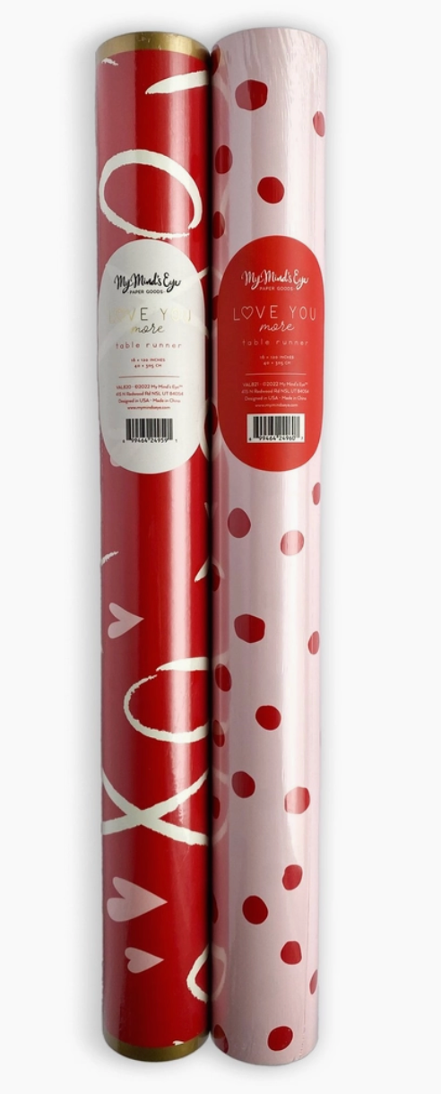 Paper Table Runners | XOXO | Red Polka Dots | Valentines Day | Galentines Day