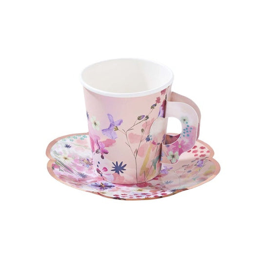 Floral Tea Cup + Saucer