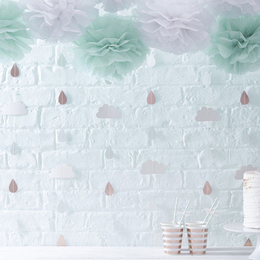 Rose Gold + Clouds Backdrop | Baby Shower | Oh Baby | Hello Little One | Sip and See | Baby Sprinkle